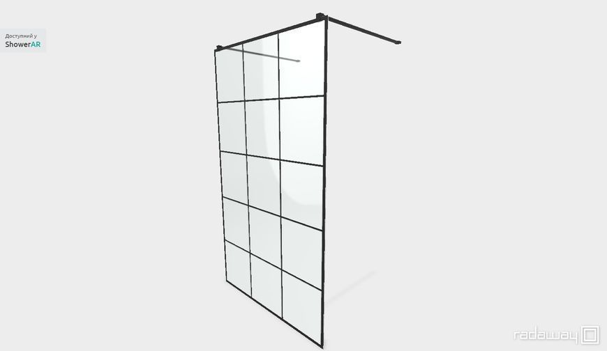 RADAWAY Душова перегородка Modo New Black I Factory 120 см. профіль чорний 388124-54-57