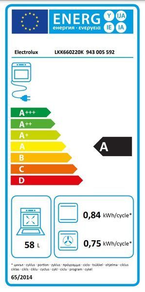 Плита Electrolux комбінована, 58л, 60x60см, дисплей, конвекція, чавун, пара, чорний