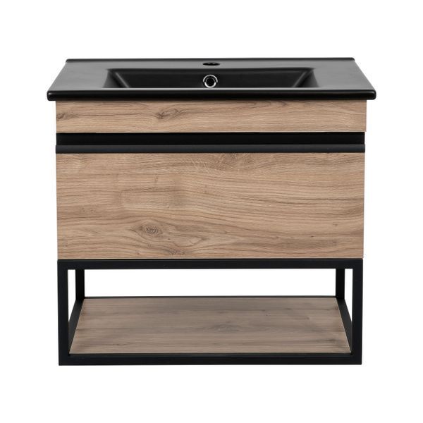 Aqua Rodos Тумба Loft-Iron (севілья) 65 см з Умивальником Arte BLACK (консольна)
