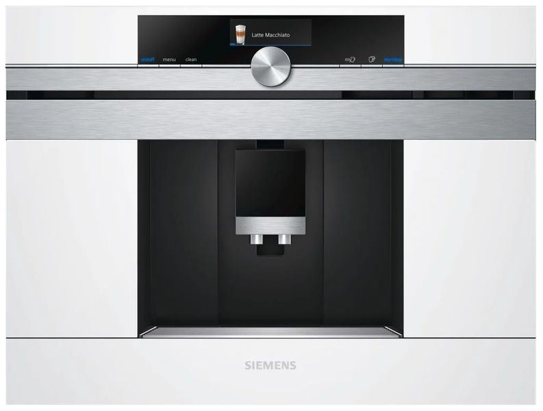 Кавомашина Siemens вбудована, 2.4л, зерно+мелена, автомат.капуч, LED-дисплей, авторецептів -30, білий
