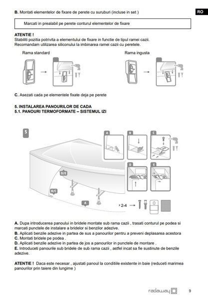 RADAWAY ванна MISTRA 150x100 левая + ножки + сифон R135L WA1-07-150x100LS