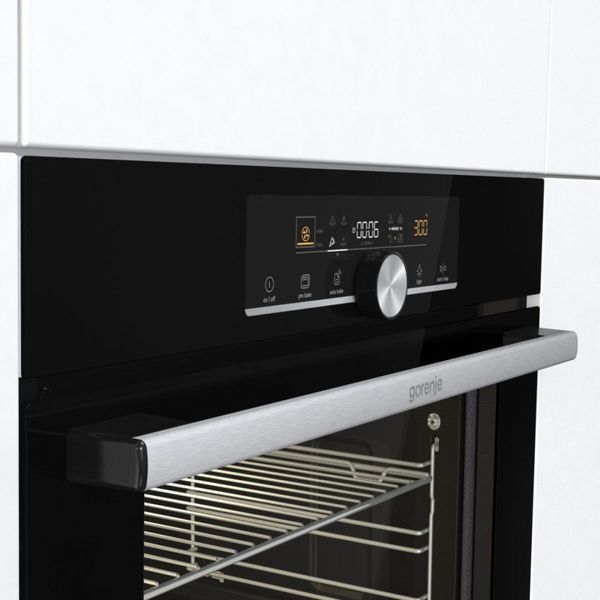 Духова шафа Gorenje духова електрична, 77л, A+, дисплей, піроліз, чорний