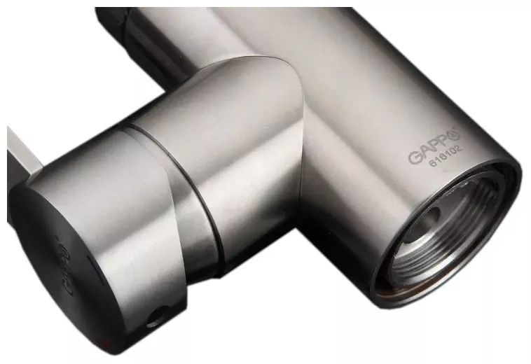 Смеситель для кухни GAPPO G4099 с выдвижным изливом, нержавеющая сталь.