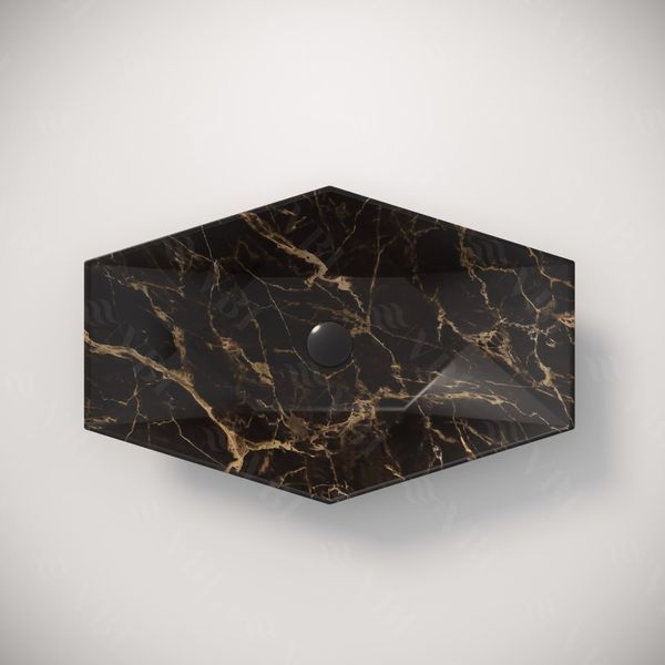 Умивальник (раковина) VBI VENEZIA S MARBLE BLACK MATT накладний
