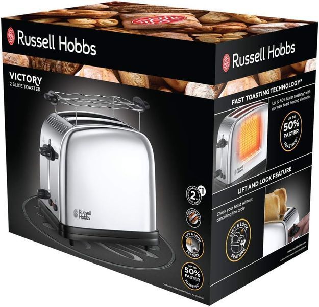 Тостер Russell Hobbs Chester 1670Вт, підігрів, метал.