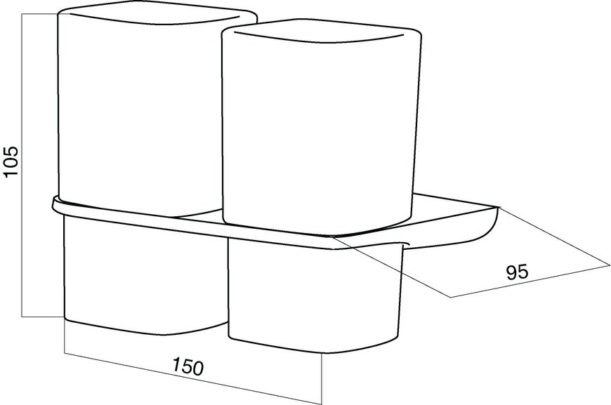 Подвійна склянка з настінним тримачем A50343464 фото