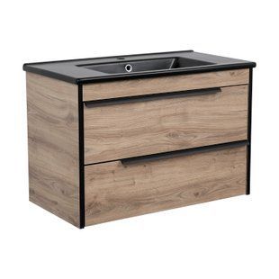 Aqua Rodos Тумба Loft-Neo (севілья) 85 см з Умивальником Arte BLACK (консольна)