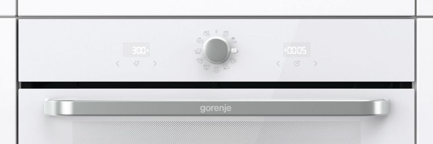 Духова шафа Gorenje електрична, 77л, A, пара, дисплей, макс.темпер.-300, білий