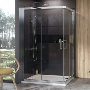 Елемент душового куточка Ravak 10&deg; 110 см 10RV2K-110 полірований алюміній+transparent