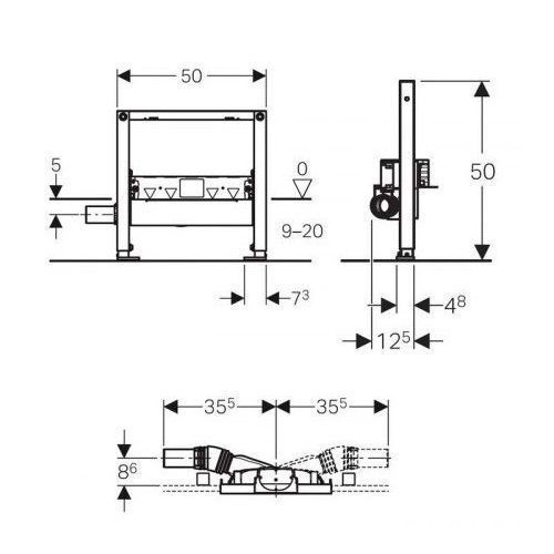Geberit Душовий трап Duofix, висота стяжки 90&ndash;200 мм (111.591.00.1)