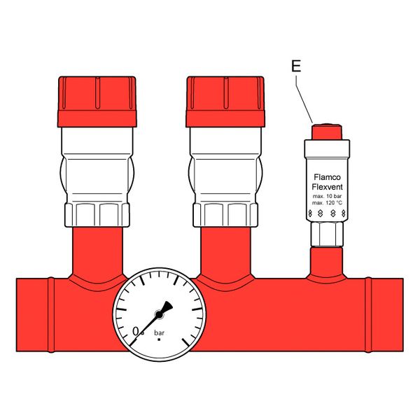 Група безпеки котлів до 460 кВт Flamco 1 1/4" 2,5 бар 27973 фото