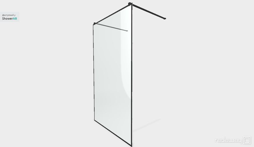 RADAWAY Душевая перегородка Modo New Black I Frame 130 см. профиль черный 388134-54-58