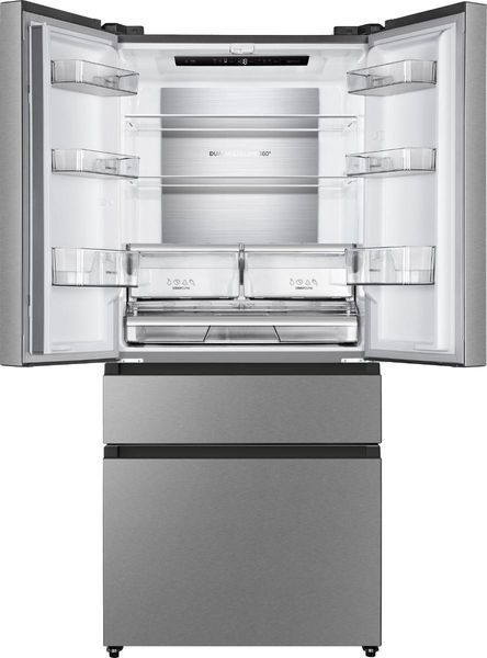 Холодильник SBS Gorenje&nbsp;NRM8181UX, франц.дверцята, 182x80x71см, 2 дв., Х- 299л, М- 122л, A+, NF, Інвертор, Дисплей, Сірий