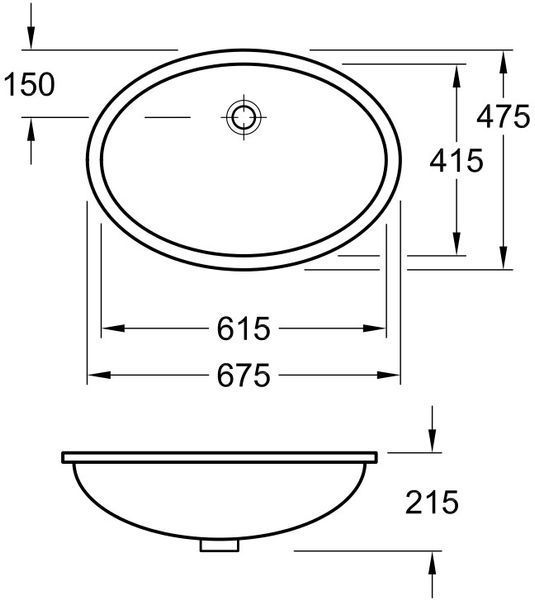VILLEROY & BOCH EVANA умывальник для установки под столешницу 61440001