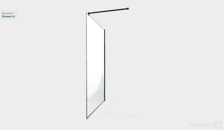 RADAWAY Душевая перегородка Nes Black Walk-in II Frame 110 см. стекло прозрачное 10013110-54-56