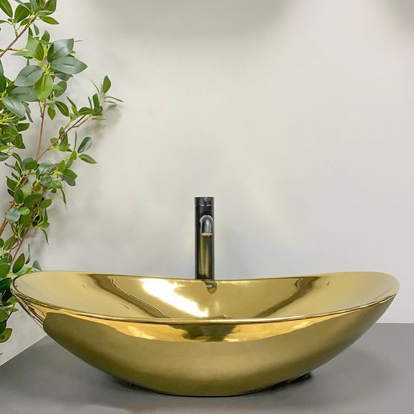 Умивальник (раковина) VBI TURIN GOLD GLOSSY накладний