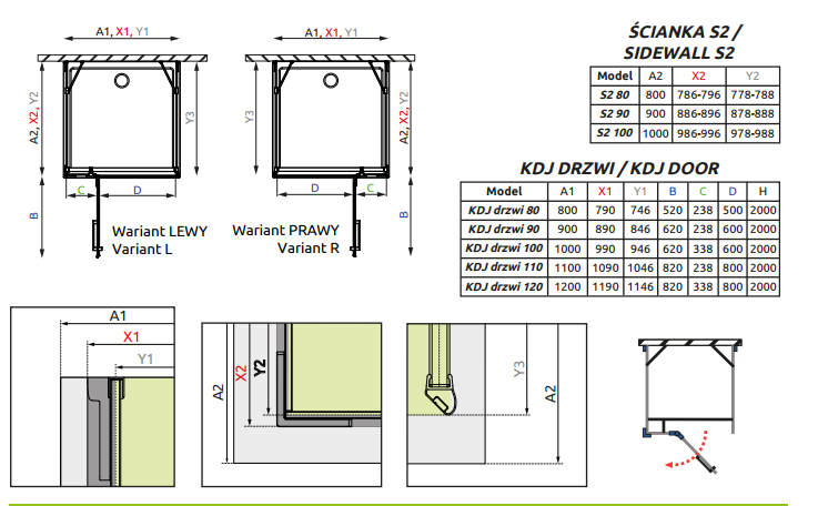 RADAWAY Душова кабіна Euphoria KDJ 80х100 383512-01R+383221-01R+383052-01+383032-01