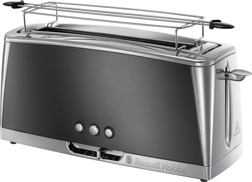 Тостер Russell Hobbs Luna Moonlight 1420Вт, довгі слоти, підігрів, розморожування, метал, сірий
