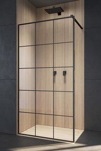 RADAWAY Душевая перегородка Modo New Black II Factory 65см. профиль черный 389065-54-55