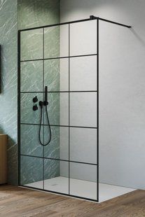 RADAWAY Душова перегородка Nes Black Walk-in II Factory 90 см. скло прозоре 10013090-54-55