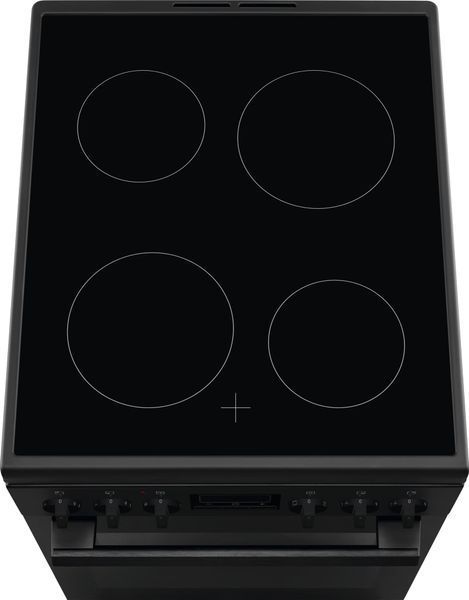 Плита Electrolux електрична склокерамічна, 57л, 50x60см, дисплей, конвекція, чорний матовий