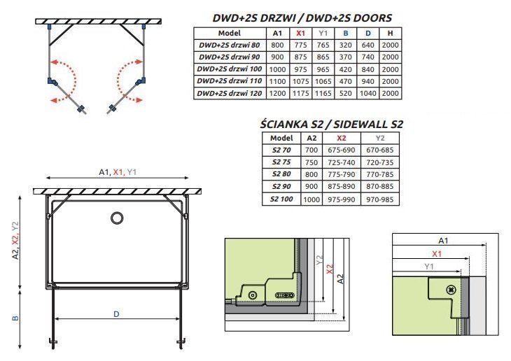 RADAWAY Душова кабіна Nes DWD+2S 120x100x200 10035120-01-01+10040100-01-01+10040100-01-01