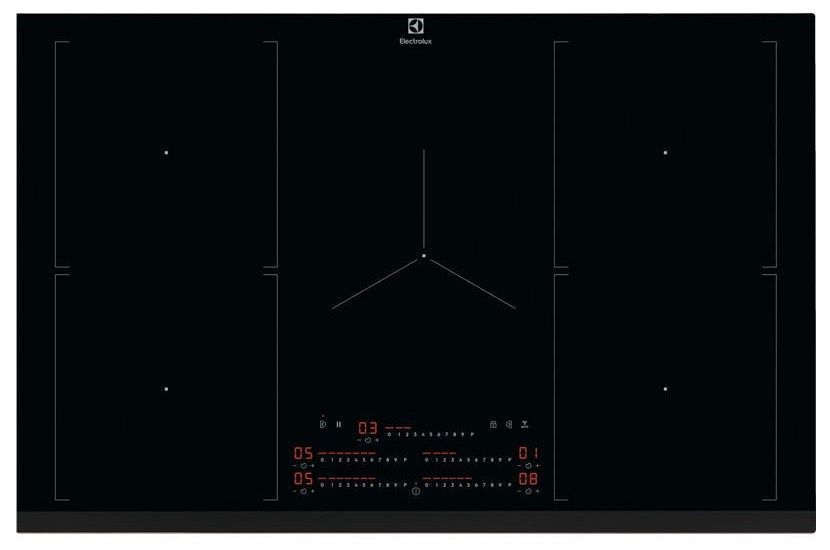 Варильна поверхня Electrolux індукційна, 80см, розширена зона, Hob2Hood, чорний