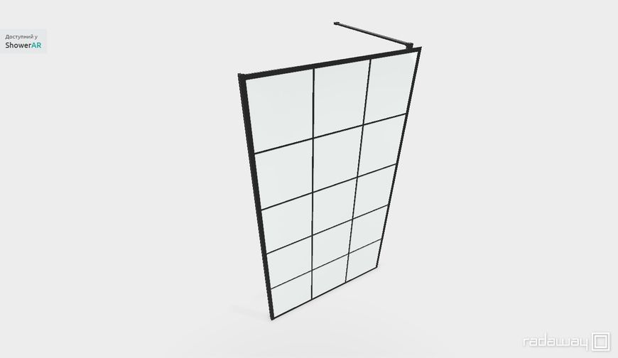 RADAWAY Душова перегородка Nes Black Walk-in II Factory 110 см. скло прозоре 10013110-54-55
