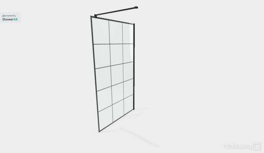 RADAWAY Душова перегородка Nes Black Walk-in II Factory 110 см. скло прозоре 10013110-54-55