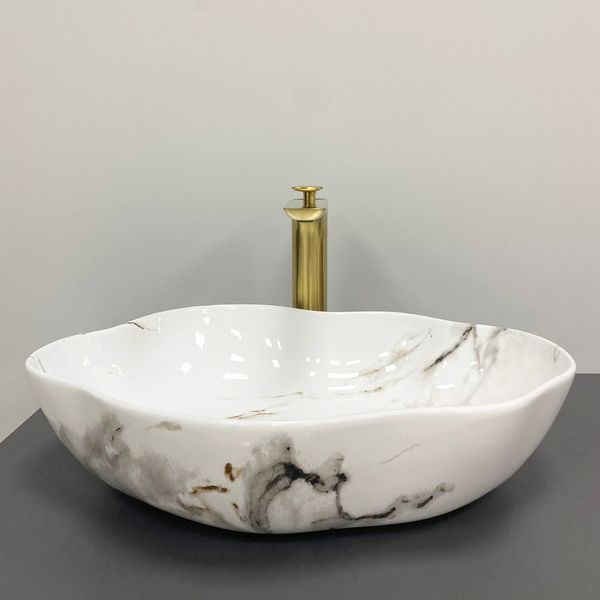 Умивальник (раковина) VBI FALERIA CARRARA GLOSSY накладний