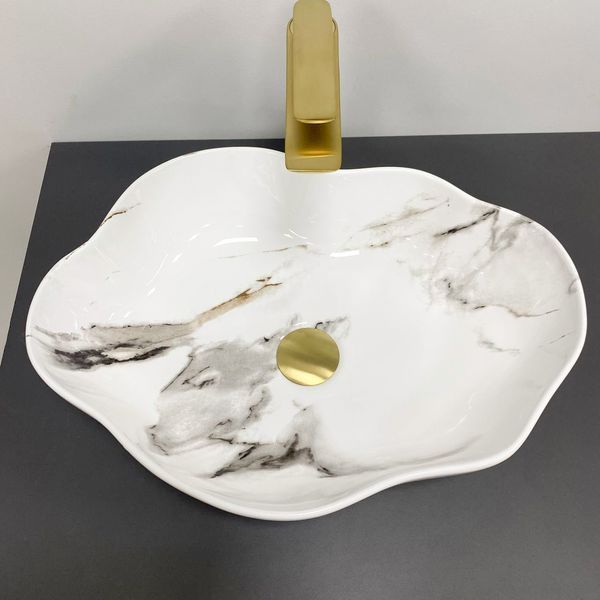 Умивальник (раковина) VBI FALERIA CARRARA GLOSSY накладний