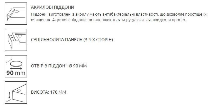 RADAWAY Душовий піддон Laros D 100 x 90 SLD91017-01