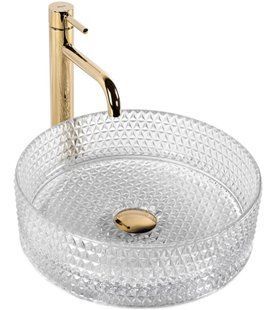 Умивальник (раковина) REA CRISTAL TRANSPARENT накладний