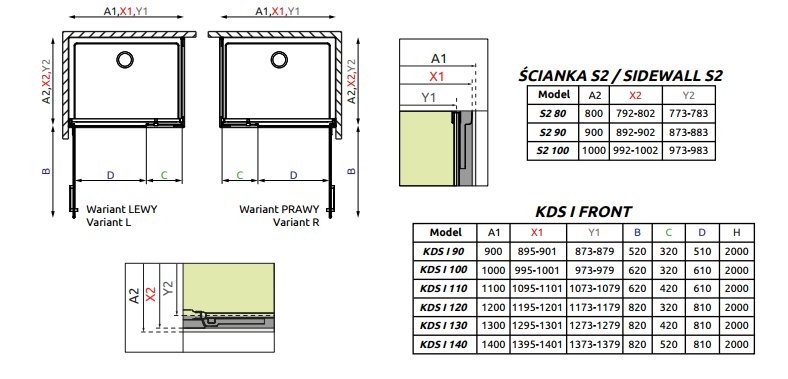 RADAWAY Душова кабіна Arta KDS I 90Lх90 386520-03-01R+386100-03-01R+386111-03-01