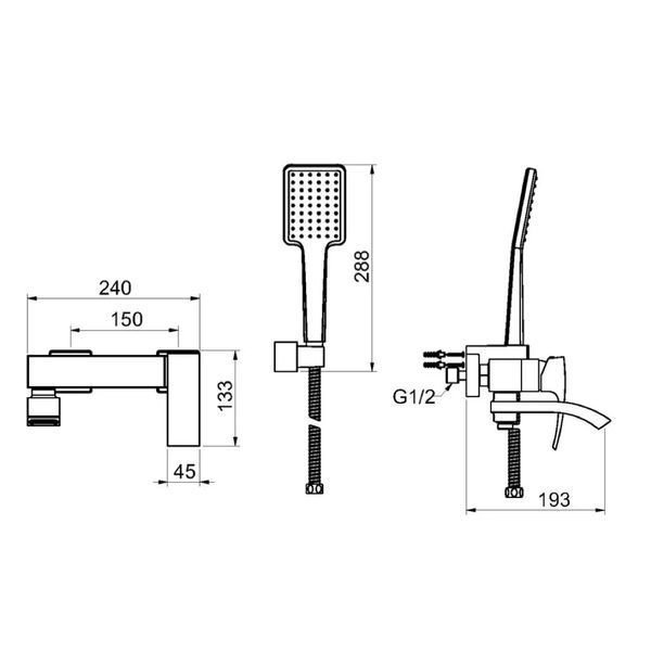 Смеситель для ванны GAPPO G3207-8, белый/хром
