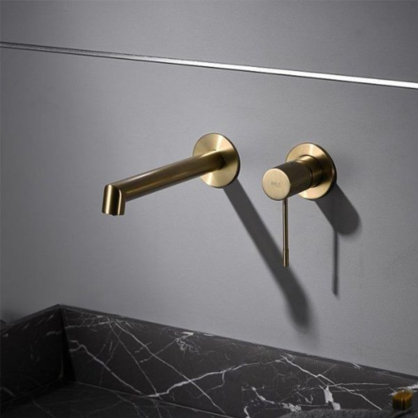 IMEX LINE BRUSHED GOLD Змішувач для умивальника зі стіни, золото матове