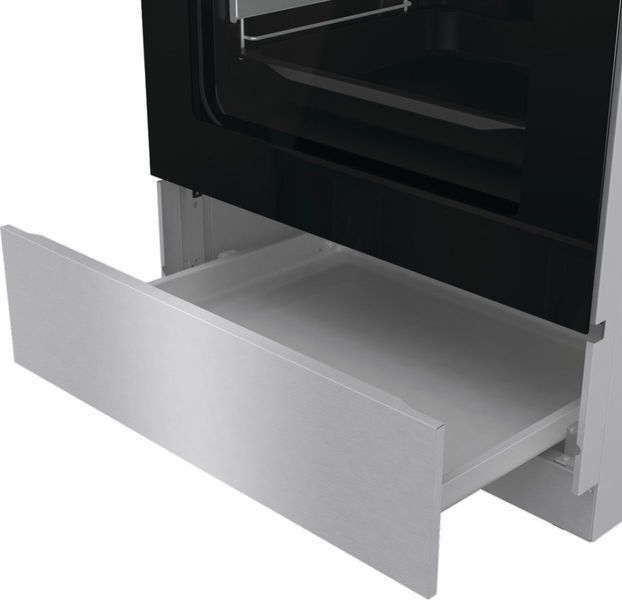 Gorenje Плита комбінована, 71л, 60x60см, дисплей, чавун,з кришкою, програматор IconLed,нерж