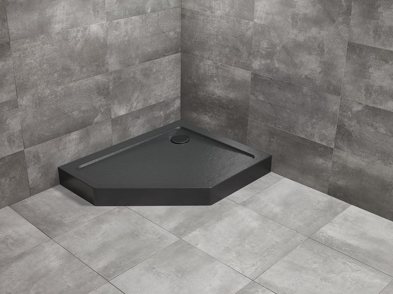 RADAWAY Душевой поддон Doros PT E Compact 100x80L Stone черный