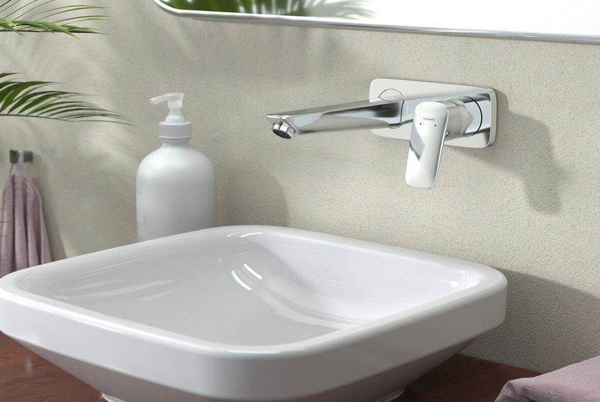 Hansgrohe Смеситель Logis для умывальника со стены скрытого монтажа195 мм, Chrome (71220000)