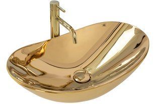 Умывальник (раковина) REA ROYAL GOLD золотой накладной