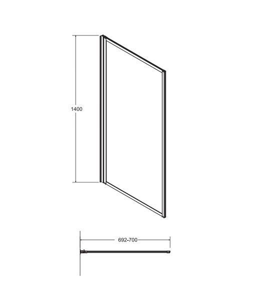 Шторка для ванны BESCO Enzo-1S 70x140