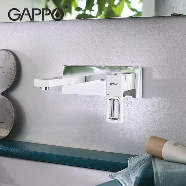 Смеситель для умывальника GAPPO G1017-12, белый/хром