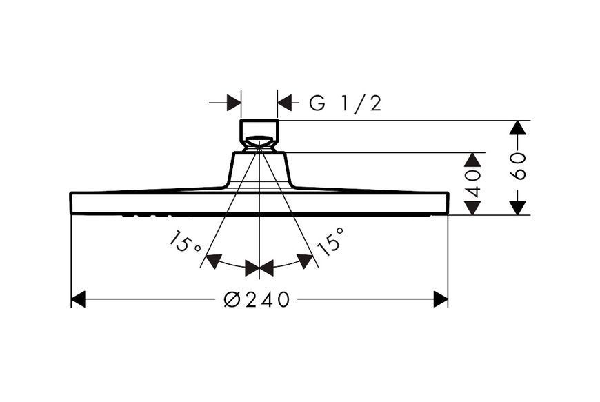 Верхний душ Crometta S 240 1jet, Matt Black (26723670)
