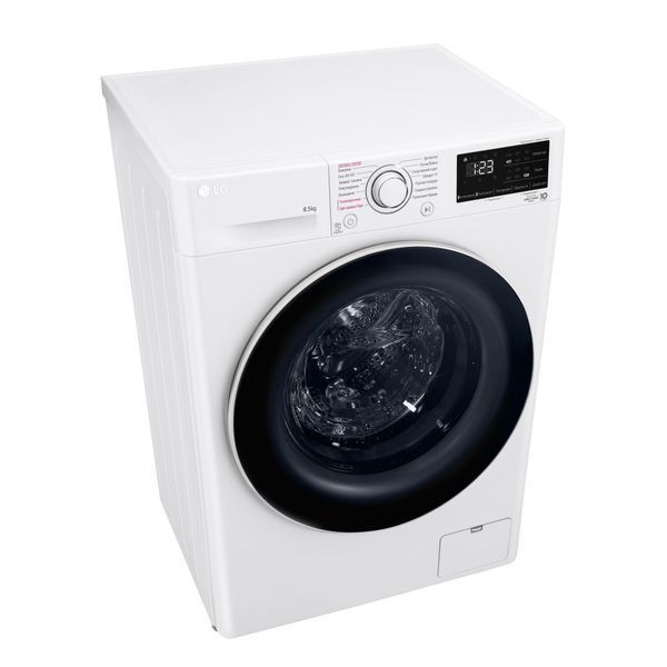 Пральна машина LG фронтальна, 8.5кг, 1200, A+++, 48см, дисплей, пара, інвертор, білий