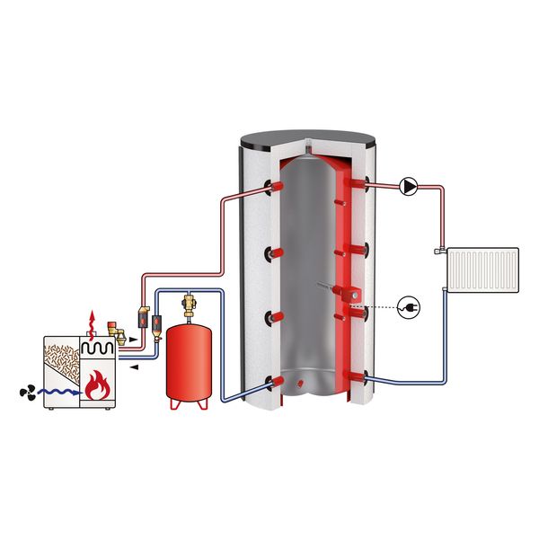 Буферна ємність для опалення Flamco PS 200 (мультибуфер,декілька джерел тепла) , без ізоляції 18600 фото