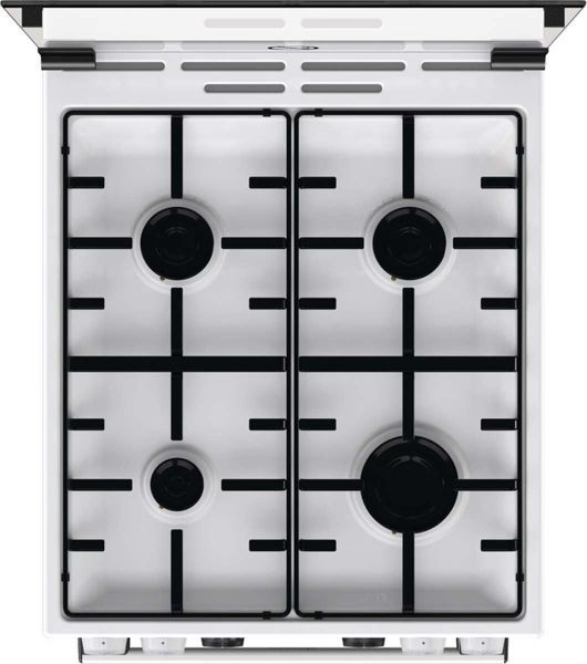 Gorenje Плита комбінована, 70л, 50x60см, дисплей, емальовані реш, програматор IconLed, кришка-скло, білий