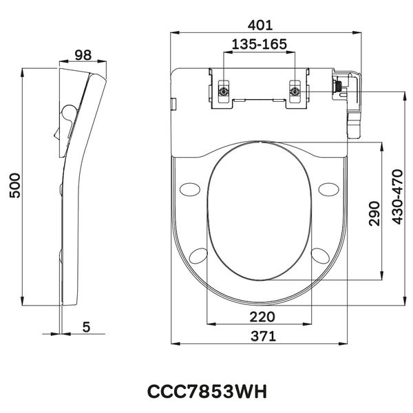 Електронна кришка-біде Clean Care CCC7853WH фото