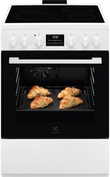 Плита Electrolux електрична склокерамічна, 58л, 60x60см, конвекція, пара, білий