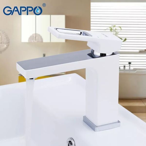 Смеситель для умывальника GAPPO G1017-8, белый/хром