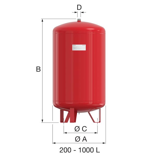 Розширювальний бак для систем тепло/холодопостачання Contra-Flex 200/2,5, 200 л, PN 6 26215 фото